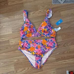 Cupshe Floral High Waisted Bikini Set Size XL